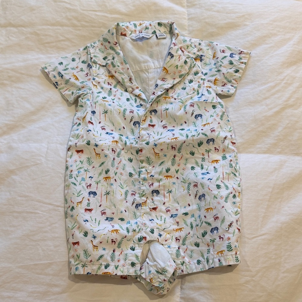 Janie and Jack baby boy safari one piece